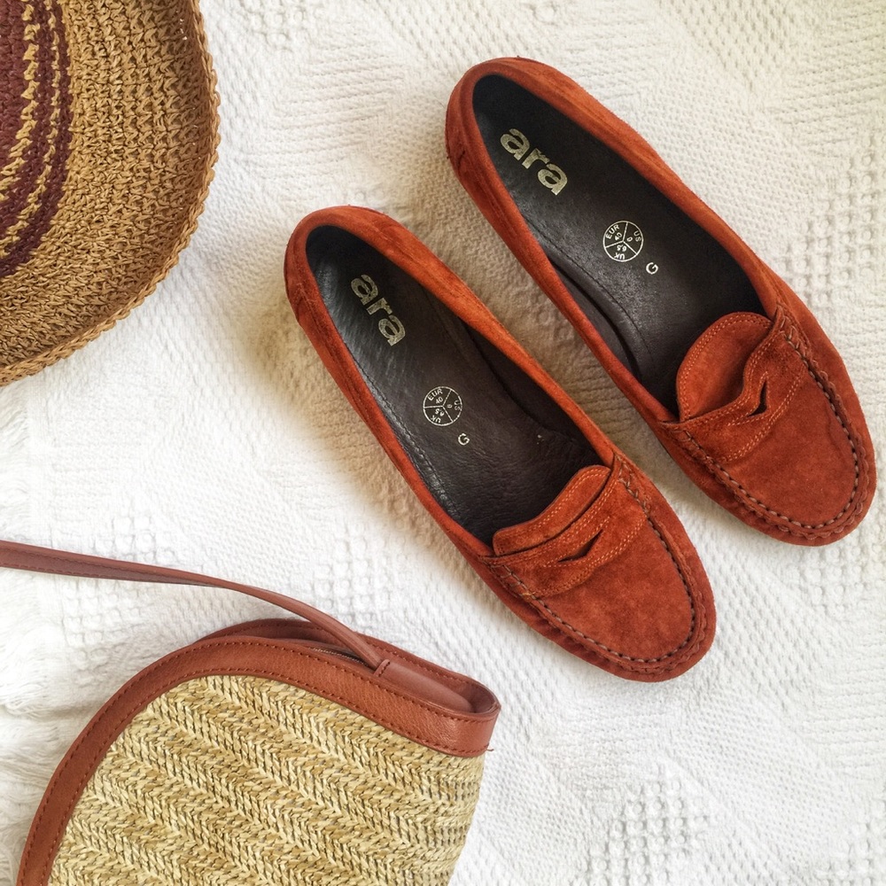 Suede Loafers | New | Orange